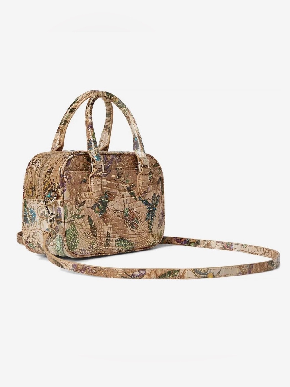 Brahmin Mara Mini Satchel Hill Garden Embossed Leather Butterfly Crossbody - Picture 15 of 15